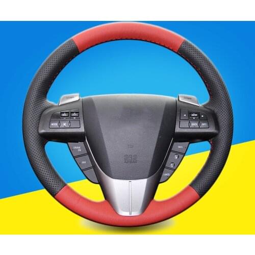 Car Braid On The Steering Wheel Cover for Mazda 3 Axela 2008-2013 Mazda CX-7 CX7 2010-2016 Mazda 5 2011-2013 Auto Wheel Covers