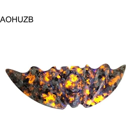 Natural Crystals Quartz Healing Gift Gemstone Crystal Bat Yooperlite Carved Statues Head For Home Decoration