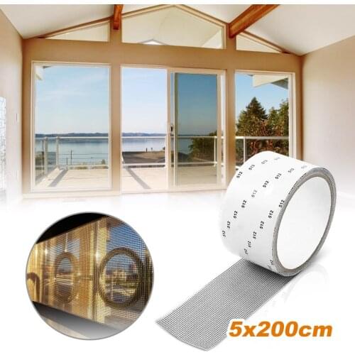 5*200cm Screen Repair Tape Self-adhesive Adhesive Mosquito Window Net Repair Patch Fiberglass Covering Tape for Tears Holes