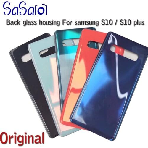 50Pcs Back Glass Replacement For Samsung Galaxy S10 /S10 Plus S10+ / S10E Battery Cover Rear Door Housing Case with single logo