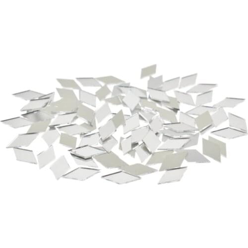 100PCS Diamond Shape Glass Mirror Mosaic Tiles Bulk Home Decoration Crafts DIY Accessory Wall Artwork Supplies