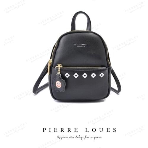 New Women Bag Korean Solid Color Big Capacity Backpack Female PU Leather Luxury Brand Designer Bags Flower Tassel Hand Toate Bag