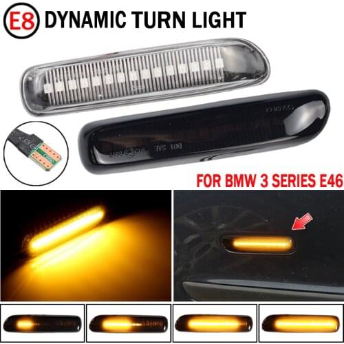 LED Dynamic Side Marker Turn Signal Blinker Flowing Water Blinker Flashing Light For BMW E46 3er Limo Coupe Compact Cabriolet