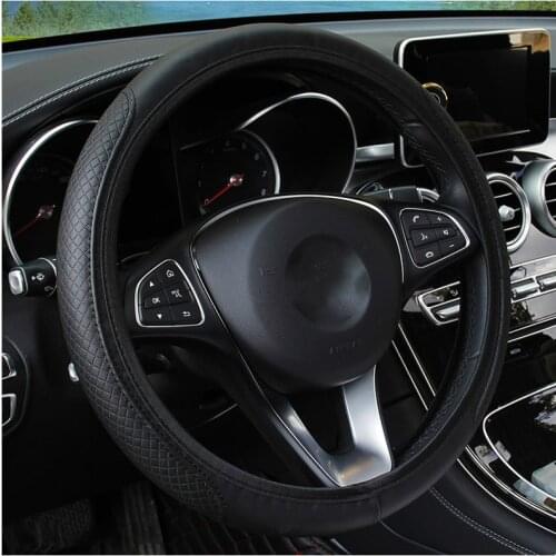 Universal Car Steering Wheel Cover Skidproof Auto Steering- Wheel Cover Anti-Slip Embossing Leather Car-styling Car Accessories