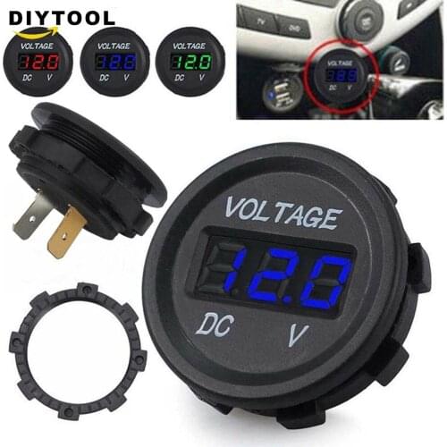 Waterproof Auto Boat Car Motorcycle DC12v-24v LED Panel Mini Digital Volt Voltage Meter Tester Monitor Display Voltmeter