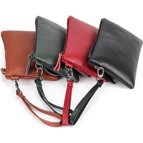 High Quality Small Clutches Bag Female Phone Bag Designer Genuine Leather Handbag Women Clutch Leather Handbags With Strap