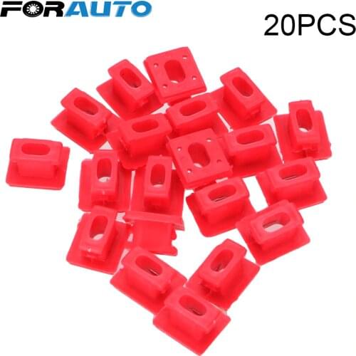 20pcs/set Car Fasten Clips Panel Fixing Buckles Red Insert Grommets For BMW E46/E65/E66/E83N Dashboard Dash Trim Strip Clips