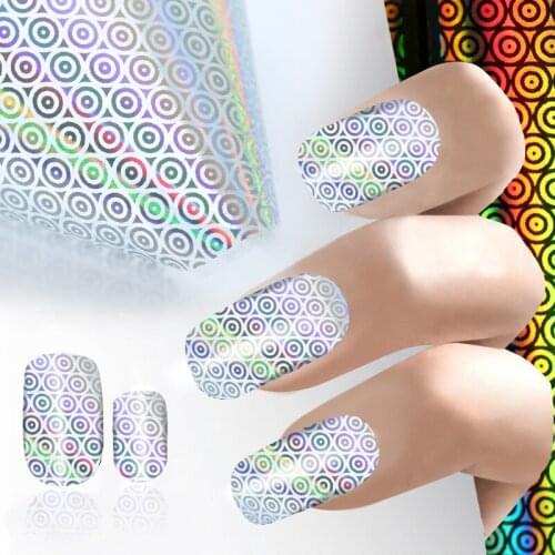 1pc 100*4cm round dot Transfer Nail Foil Craft Semi Transparent Laser Nail Art Sticker&Decals nail sticker Accessories