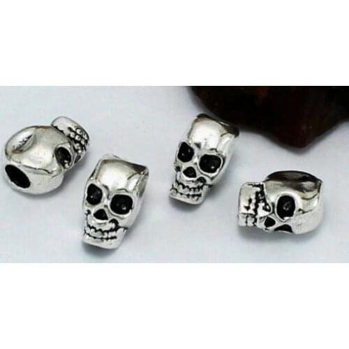 10pcs/lot Fashion Tibetan Silver Metal Beads Skull Craft Round Ball Spacer Beads DIY Jewelry Making