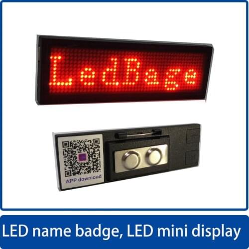 10Pcs/Lot With Bluetooth Mini LED Digital Display Rechargeable Programmable Name Badge Scrolling Led Tag Sign Badge Module