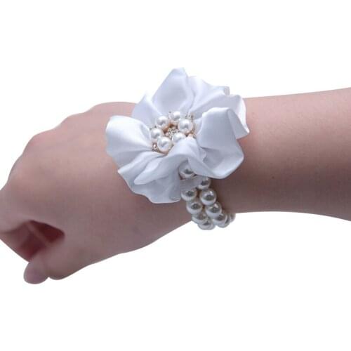 10pcs/lot Pearl wedding corsage flower with Rhinestone for groom groomfriends best man corsage wedding decoration
