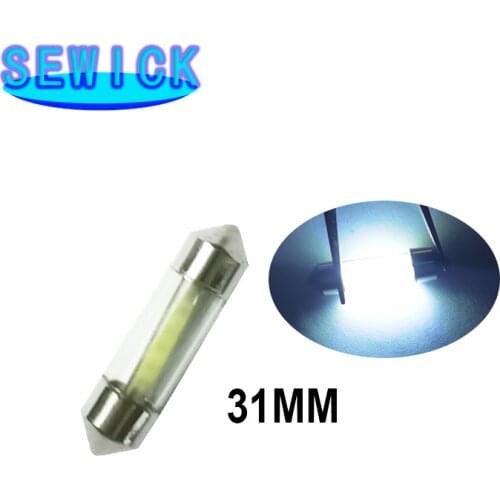 100Pcs Festoon LED COB Signal Bulb SMD 31mm 36mm 39mm 41mm LED Car Interior Reading Light 12V White Reverse License Plate Lamp