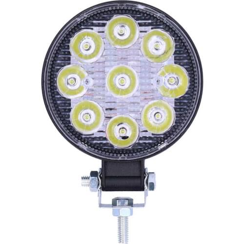 27W 9LED Work Light 6000K 3000LM Round Lamp IP67 Waterproof Universal for Car Motorcycle