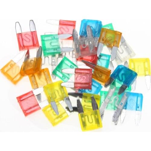 30PCS Standard Auto Car Blade Fuse 5/10/15/20/25/30A Automobile Car Security Fuse Assortment Kit Using For Small-sized Car