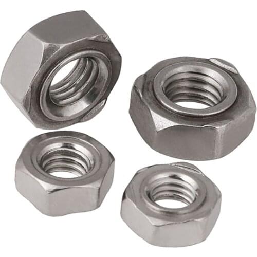 304 A2 Stainless Steel Hexagon Hex Stud Spot Weld Nut No Solder Point Nut Metric Thread M3-M12