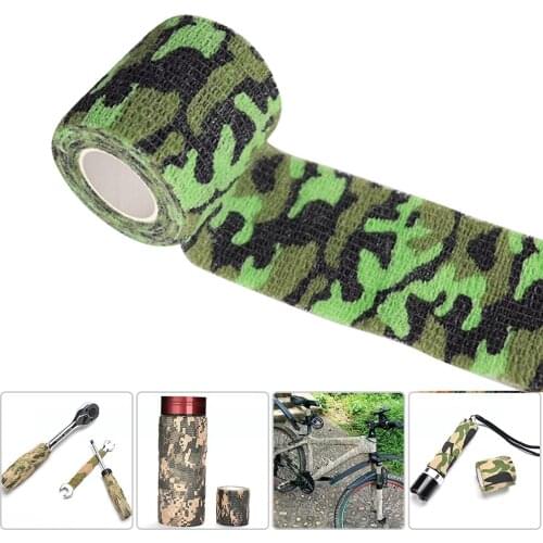 4.5mx5cm Camouflage Stealth Tapes Camping Hunting Self-Adhesive Stretchable Non-Woven Outdoor Army Camo Shooting Accessories