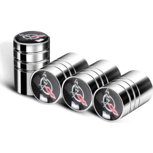 4pcs/set for chevrolet cruze corvette Car Styling Aluminum alloy car logo Tire Valve Cap