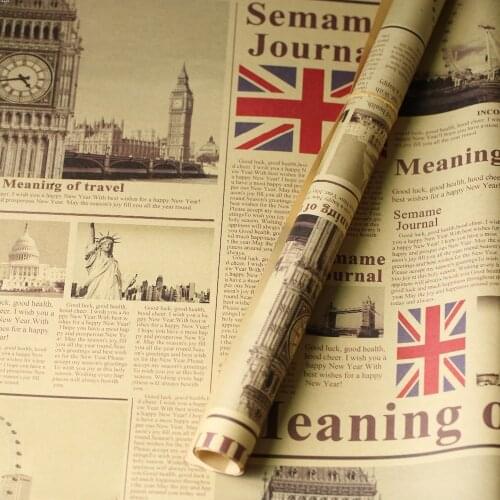 50*70cm Thicken Nostalgic Old English Newspaper European Vintage Style for Photo Props Ornaments Food Photography Background Mat