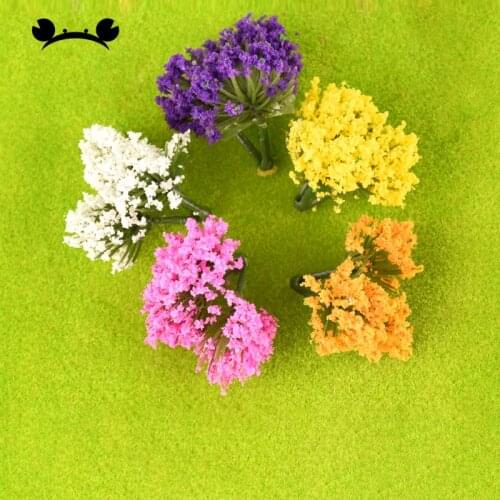 50pcs/lot 3cm Model Trees landscape scenery train Model Tree 5 color Flower for Railroad Scenery