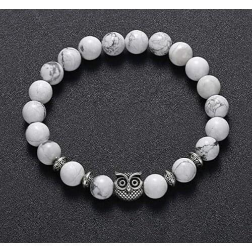 8mm white multicolor nature Agate Onyx Chakra Healing Reiki Buddha Yoga Bracelet elastic adjustable Volcanic Stone Bangles fr34