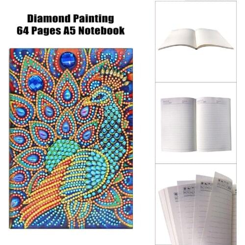 Diamond Painting Notebook DIY Shaped 5D Bright Diamond Embroidery Cross Stitch Creative Handmade New 64-page A5 Notebook 1 PCS