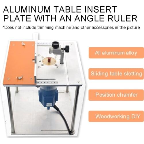 Aluminium Router Table Insert Plate Electric Wood Milling Flip Board With Miter Gauge Guide Table Saw Woodworking Work Bench