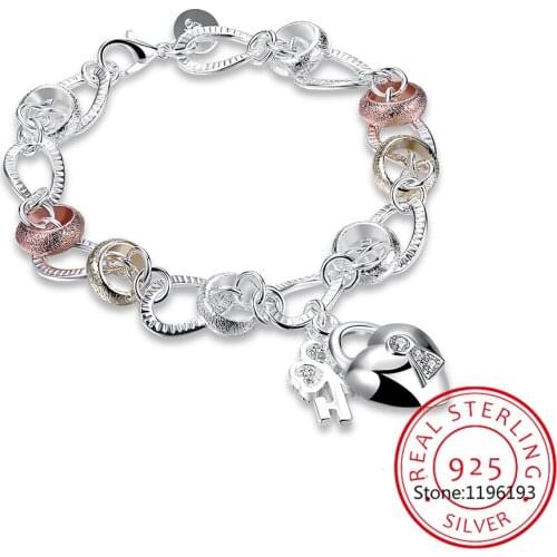 Charming Butterfly Pattern Bracelets Real 925 Sterling Silver Purple Cubic Zirconia For Women Female Pretty Wedding Design Gift