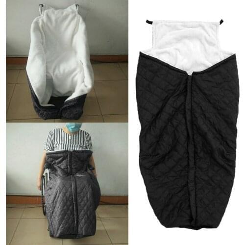 Zipper Wheelchair Cover Fleece-Lined Wheelchair Cover Blanket Winter Leg Foot Back Warm Bag for Disabled Senior Elderly Adult