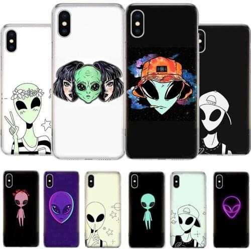 Alien Art Black Phone Case For iPhone 11 12 6 6s 7 8 Plus X XS XR Pro Max MINI 5 5s SE Cover Coque soft Silicone TPU