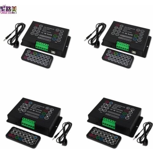 DC5V-36V 12V 24V 8A/CH 6A/CH DIY Built-in 18 modes RGB Controller With IR Remote For SMD5050 2835 3528 3CH LED Strip Lights Tape