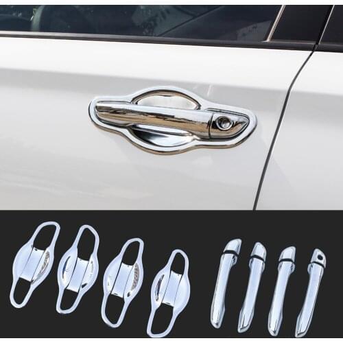 For Hyundai Solaris 2017 2018 Car Styling ABS Side Door Handle Cover & Door Bowl Cover Chrome Trim Frame Bezel Styling Molding