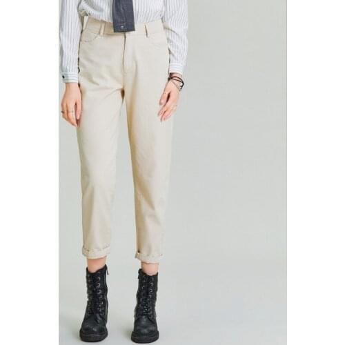 HAVVA 2020 Spring and Summer New High-waisted Jeans of GarmentWash DENIM for Female K49640