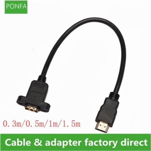 HDMI-compatible Extension Cable Male to Female Gold Plated With Screw Panel Mount Cable for HDTV Laptop LCD 0.3m/0.5m/1m/1.5m