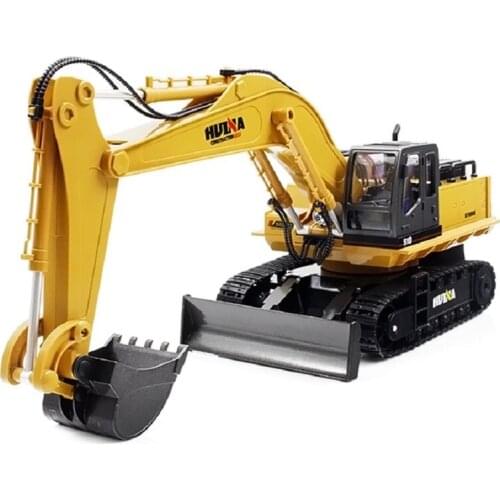 HUINA TOYS 1510 2.4G 1/16 11CH Alloy RC Excavator Truck Engineering Construction Vehicle with 680° Rotation Sound Light