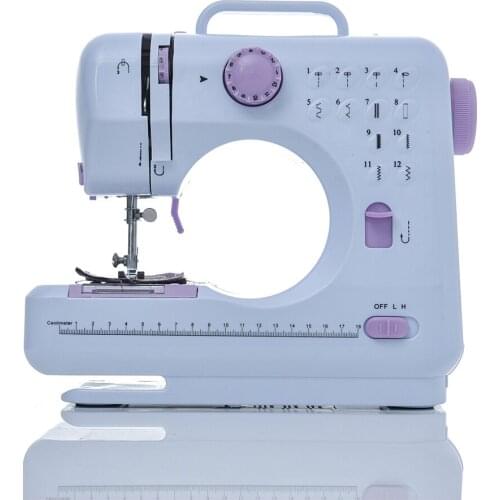Mini 12 Stitches Sewing Machine Household Multifunction Double Thread And Speed Free-Arm Crafting Mending LED