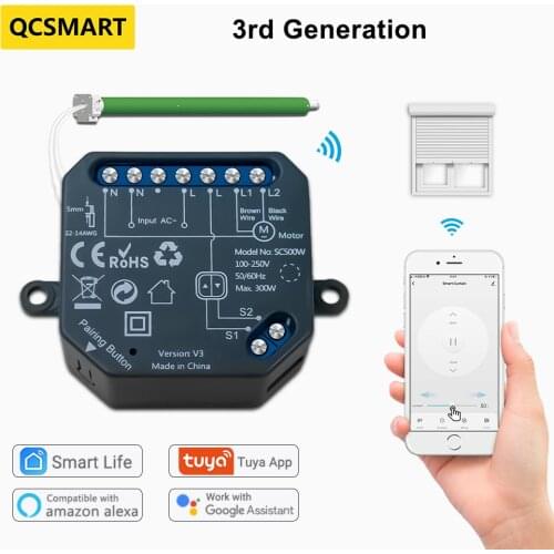 Tuya Smart Home Wi Fi Curtain Switch Relay Module for Window Blinds Roller Shutter App Control Percentage Google Home Alexa