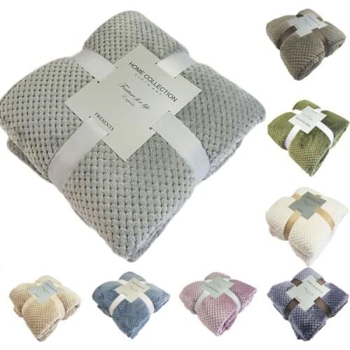 Soft Warm Fluffy Thick Flannel Blankets For Beds Solid Color Mink Throw Sofa Couch Cover Bed Sheet Winter Plaid Blankets