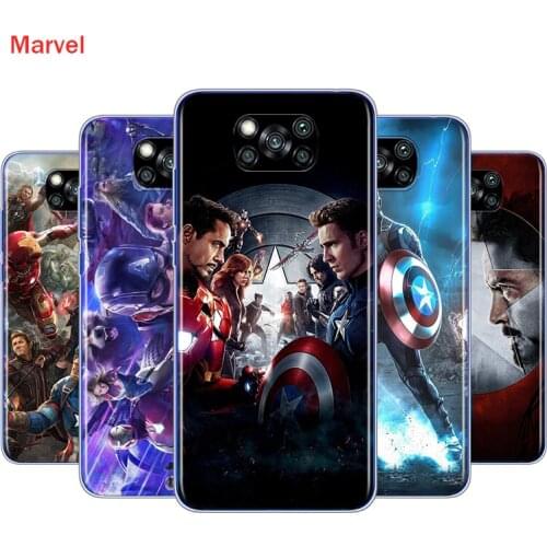 Avengers Captain America For Xiaomi Poco X3 NFC M2 X2 F2 F3 C3 M3 F1 Pro Mi Play Mix 3 A3 A2 A1 6 5 Lite Soft Phone Case
