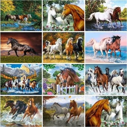 Horse DIY 5D Diamond Painting Full Round Drill Mosaic Animal Diamond Embroidery Cross Stitch Kits Home Decor