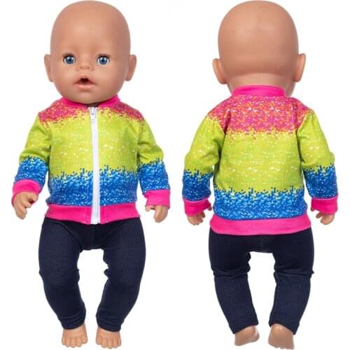 New Colorful Suit Fit 17inch 43cm Doll Clothes Born Baby Suit For Baby Birthday Festival Gift