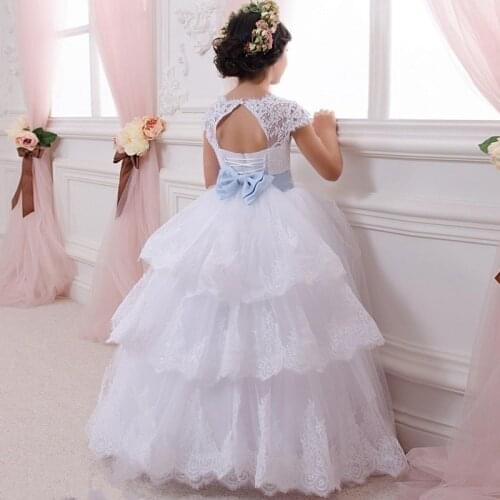 Flower Girl Dress Formal 2-14Y Floral Baby Girls Dresses Vestidos 9 Colors Wedding Party Children Clothes Birthday Clothing