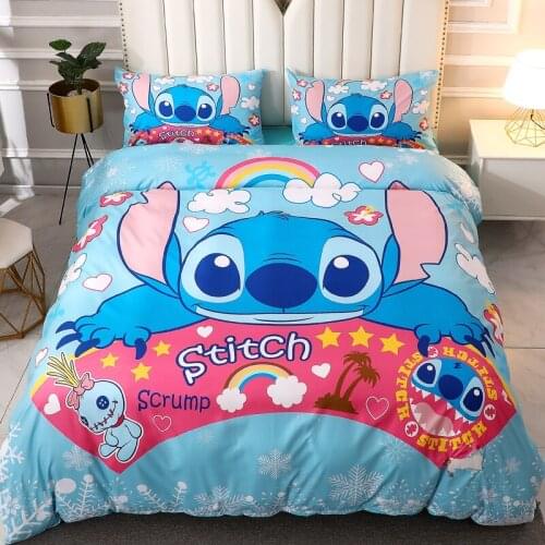 Disney Lilo & Stitch Bedding Children Bedspread Comfortable Duvet Cover Kids Boys Girls Home Textiles Home Bedroom Decorative