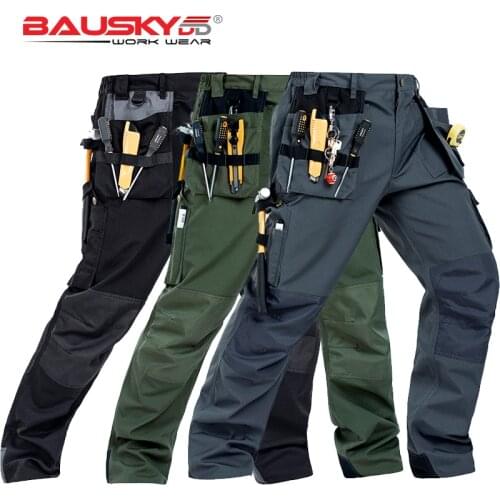 Working Clothes Construction Pants Craftsmans Work Pants For Men Construction Black Workwear Pants Cotton Twill Free Shipping