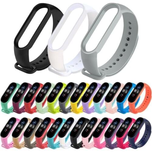 Watch Strap For Mi Band 5 Bracelet For Xiaomi 5 Band Replacment Strap TPU For Xiaomi Mi 5 Wristband Smart Accessories 22 Colors