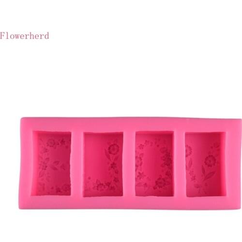 Four-hole Silicone Soap Mold Garland Flower Fondant Silicone Mold Cake Decoration DIY Baking Mold Soap Making Supplies Pastry