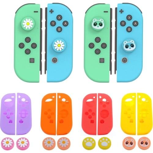 Controller handle silicone Cover thumb cap For Nintend Switch NS Joy-Con Soft Silicone Protective Skin Case + Grip Joystick Caps