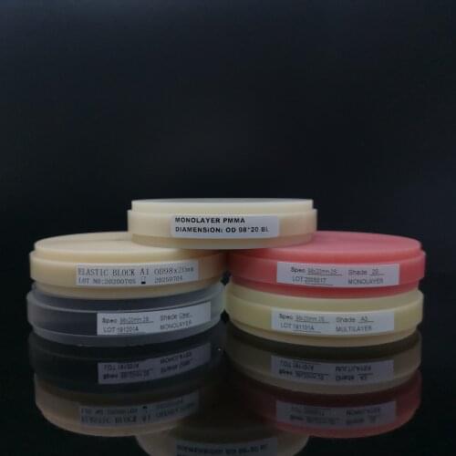 Dental Material Monolayer PMMA Blank Disc For Temporary Crowns and Bridges With Open CADCAM System
