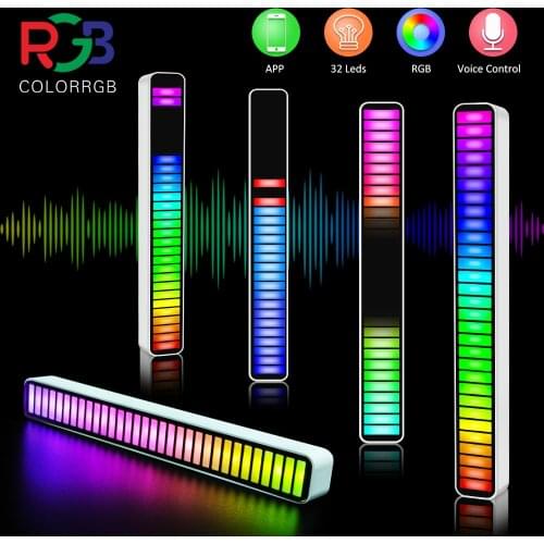 Sound Control Light, Phone APP Control Voice-Activated Pickup Rhythm Lights, typeC Colorful Music Ambient Light Bar