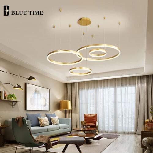 Gold Coffee Frame LED Chandelier For Living Room Dining Room Parlor Hanging Lamp Ceiling Chandelier Indoor Home Lighting Fixture
