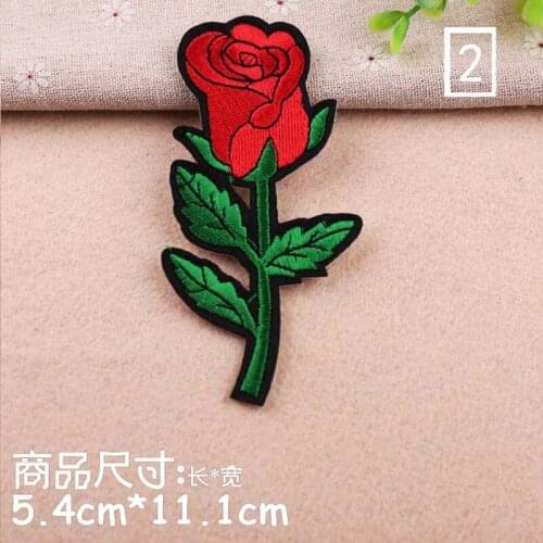 Embroidered Small Patches Clothes Sewing DIY Motif Applique Sticker Handmade Cartoon Decoration Rose Flowers
